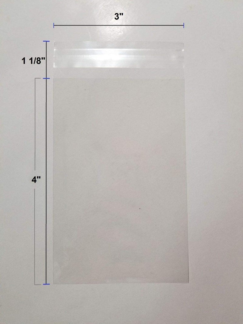 UNIQUEPACKING 100 Pcs 3x4 Crystal Clear Resealable Recloseable Cello/Cellophane Bags - Image 2